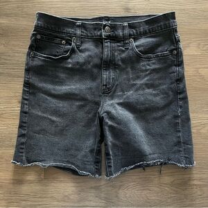 J. Crew Black Jean Shorts Distressed Cut-Off Style